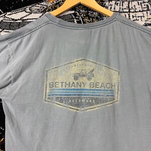 Tribe Bethany Beach Delaware Vintage Washed Graphic T-Shirt Mens Large Blue Jeep